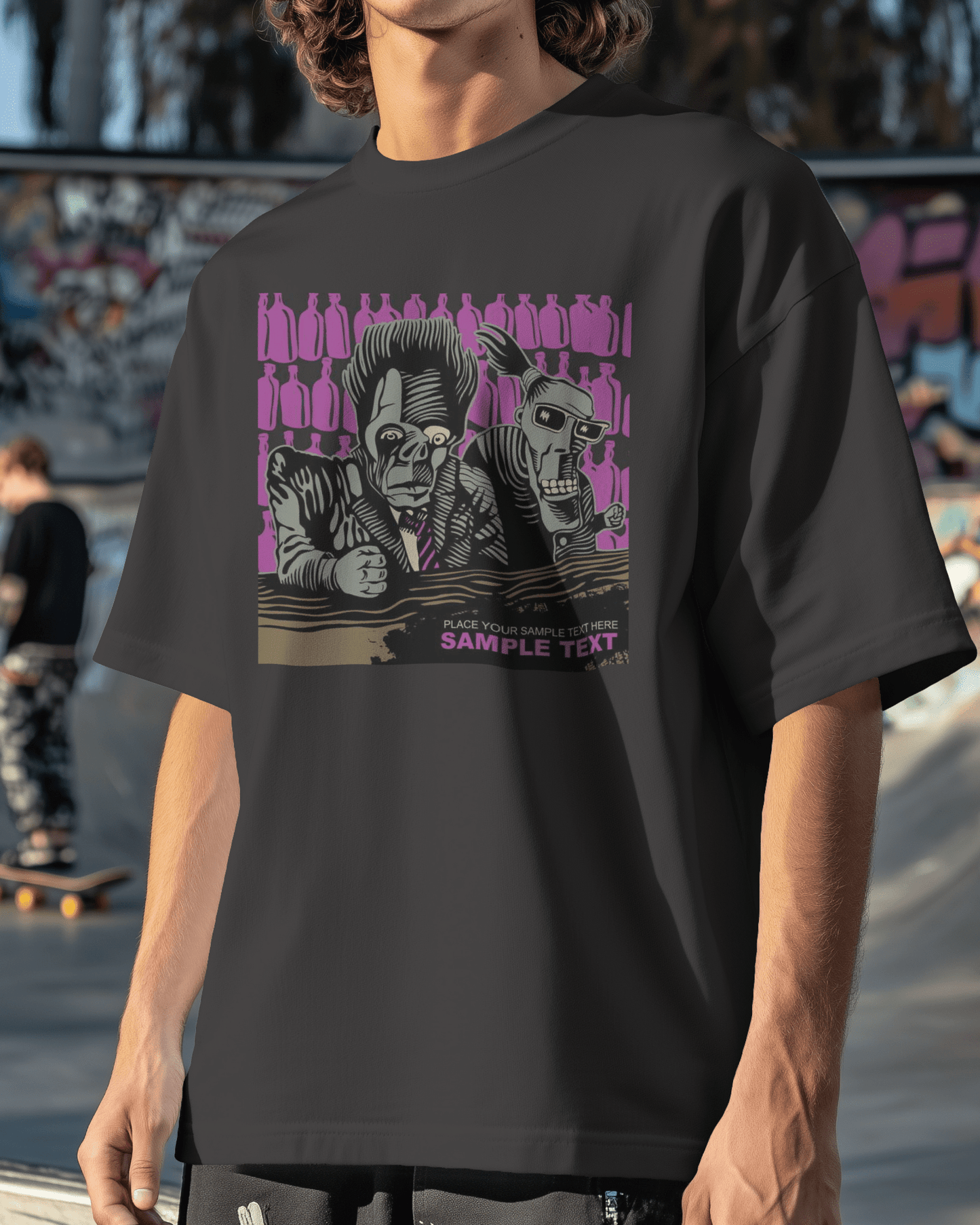 Premium Oversized Monster Duo Graphic T-Shirt - Limited Edition - YORD