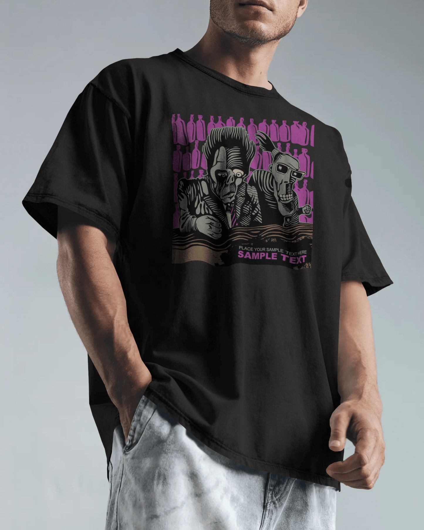 Premium Oversized Monster Duo Graphic T-Shirt - Limited Edition - YORD