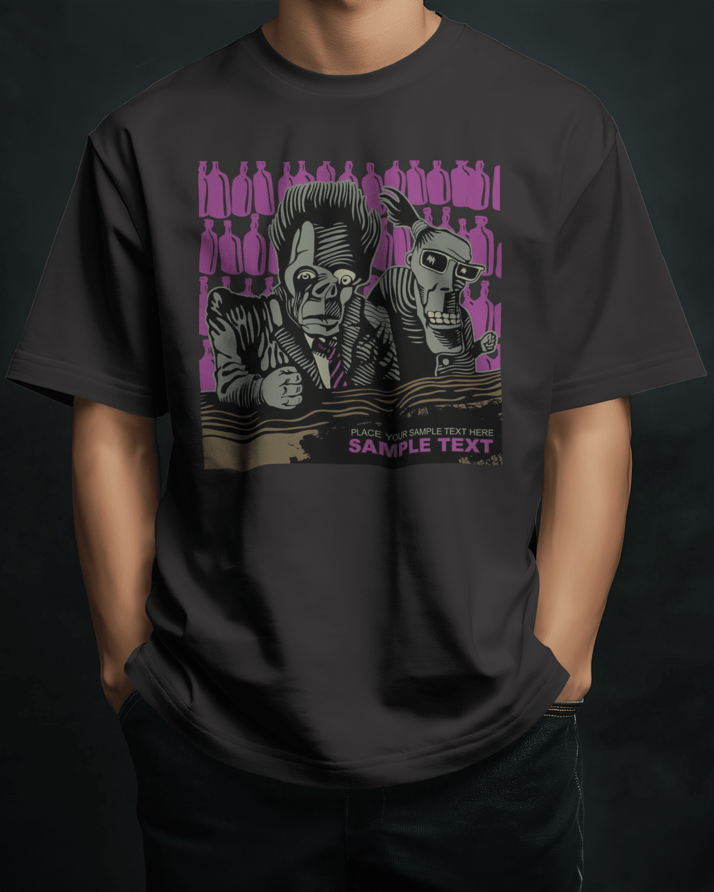 Premium Oversized Monster Duo Graphic T-Shirt - Limited Edition - YORD