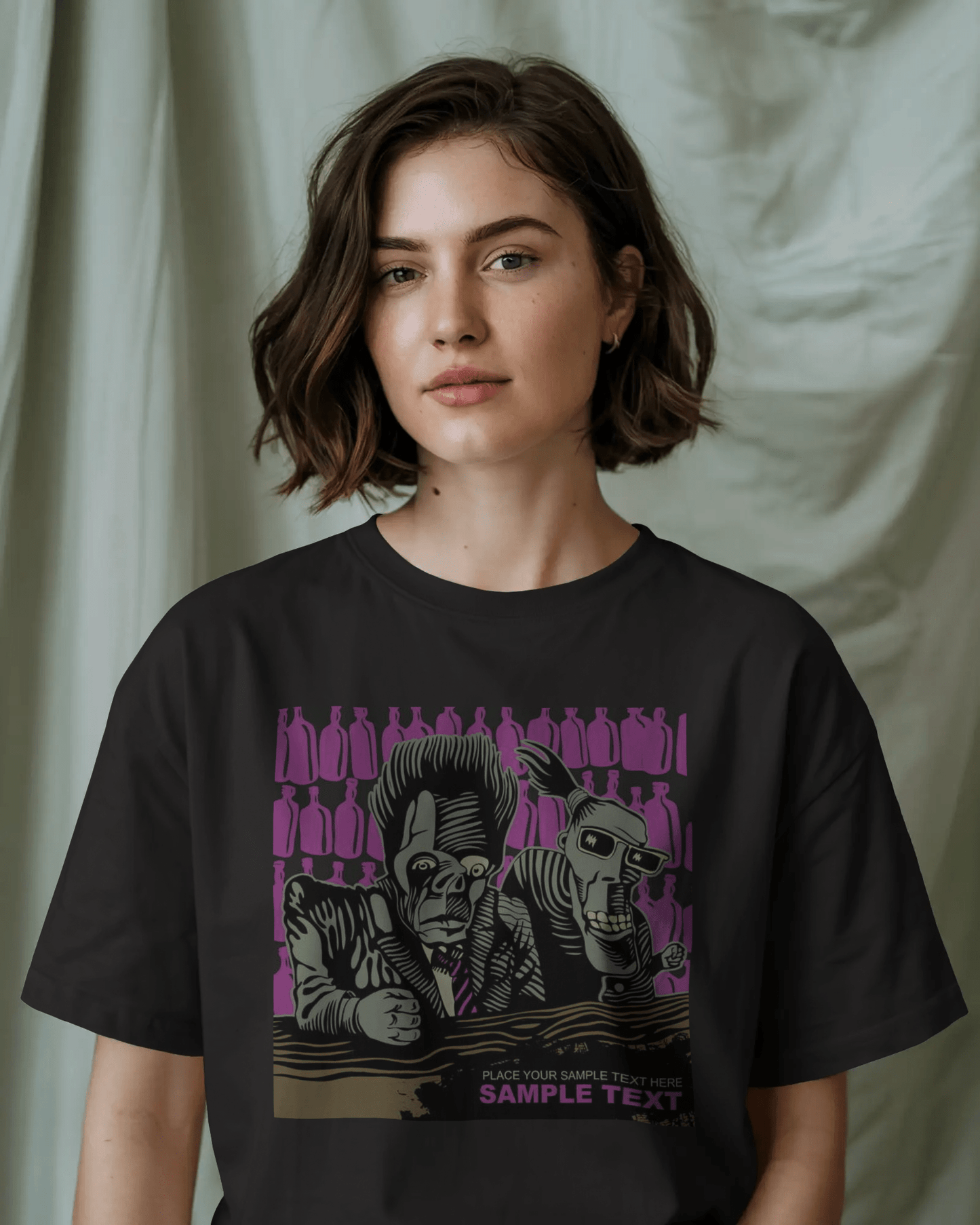 Premium Oversized Monster Duo Graphic T-Shirt - Limited Edition - YORD