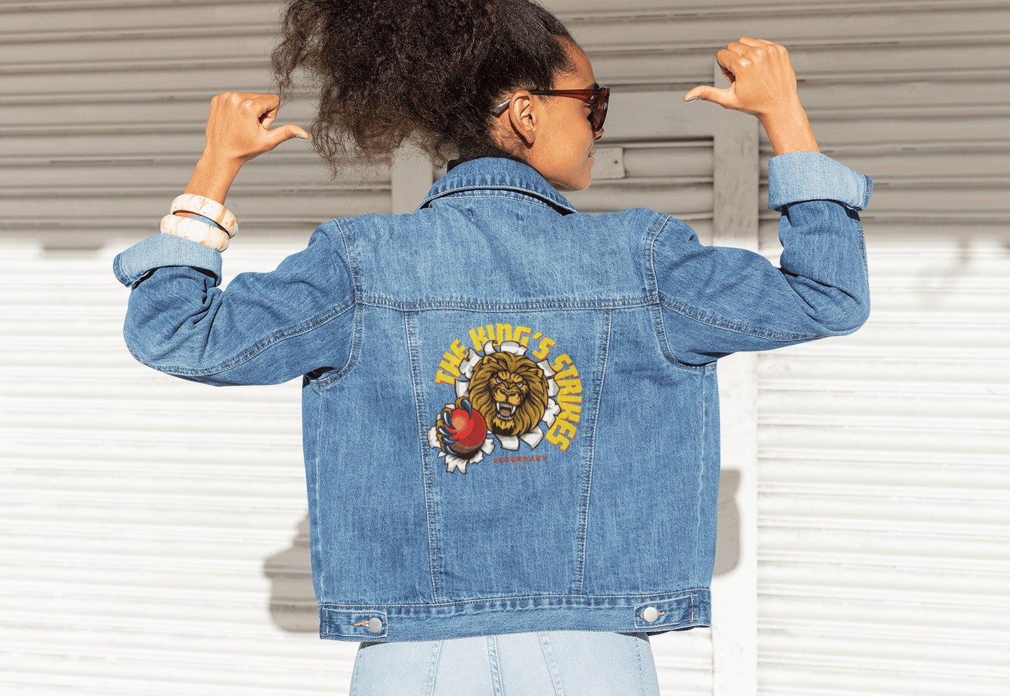 Premium RCB The Lion's Pride Embroidered Denim Jacket - YORD
