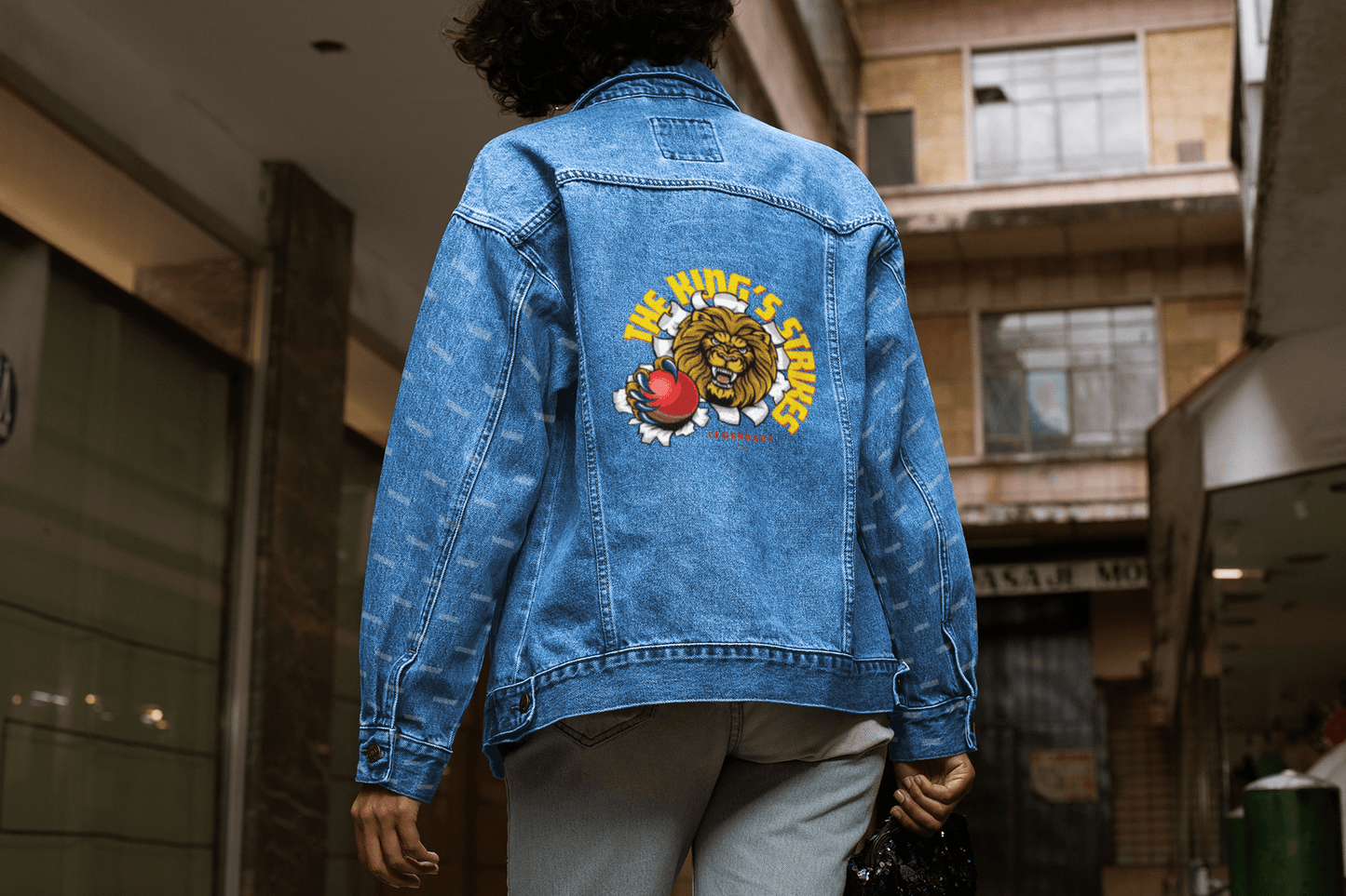 Premium RCB The Lion's Pride Embroidered Denim Jacket - YORD