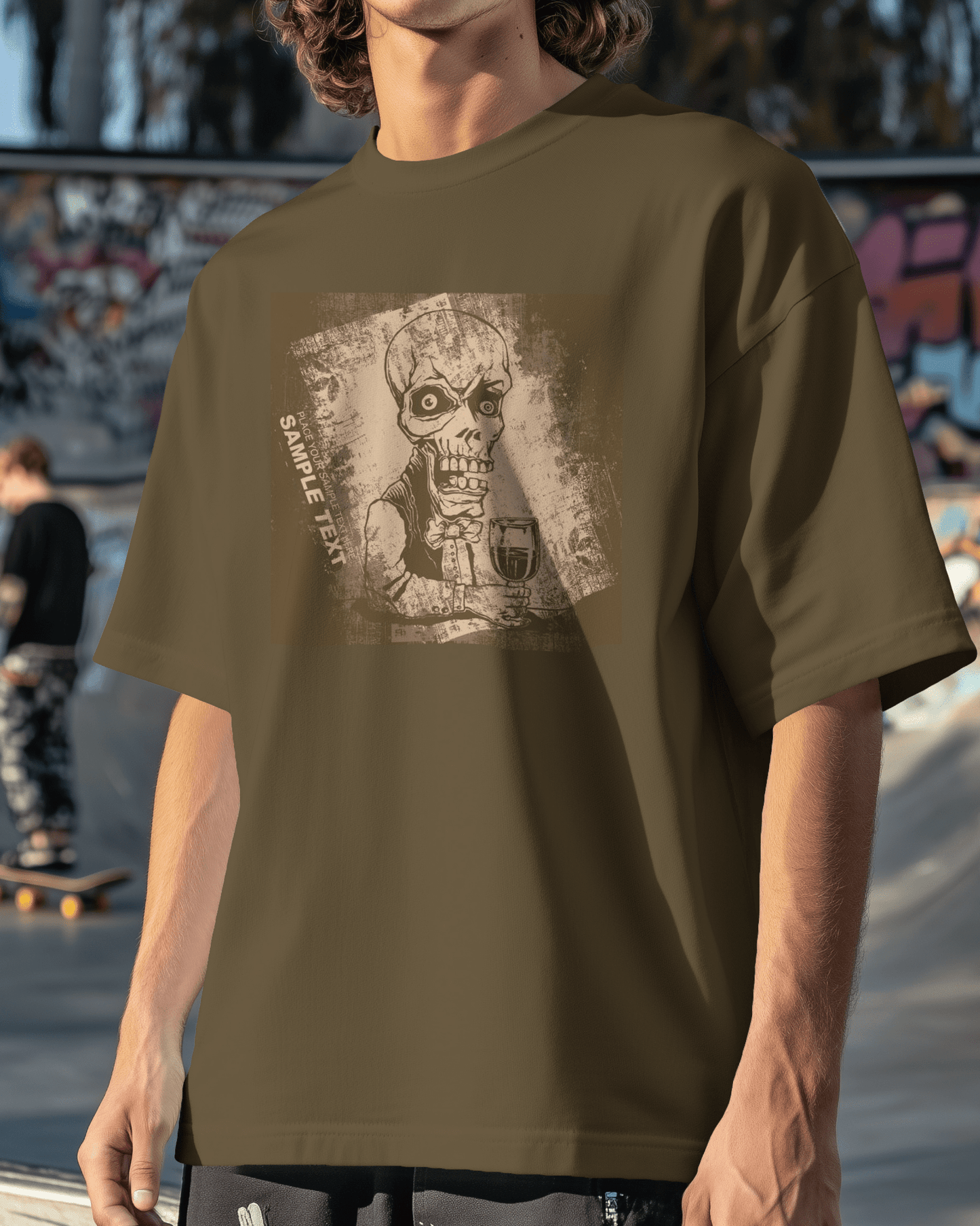 Premium Skeleton Waiter Oversized T-shirt | Limited Edition - YORD