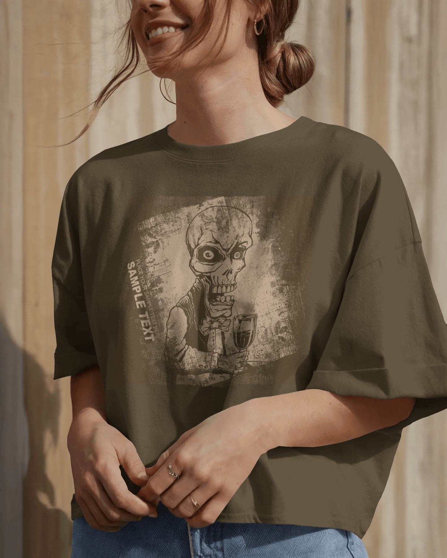 Premium Skeleton Waiter Oversized T-shirt | Limited Edition - YORD