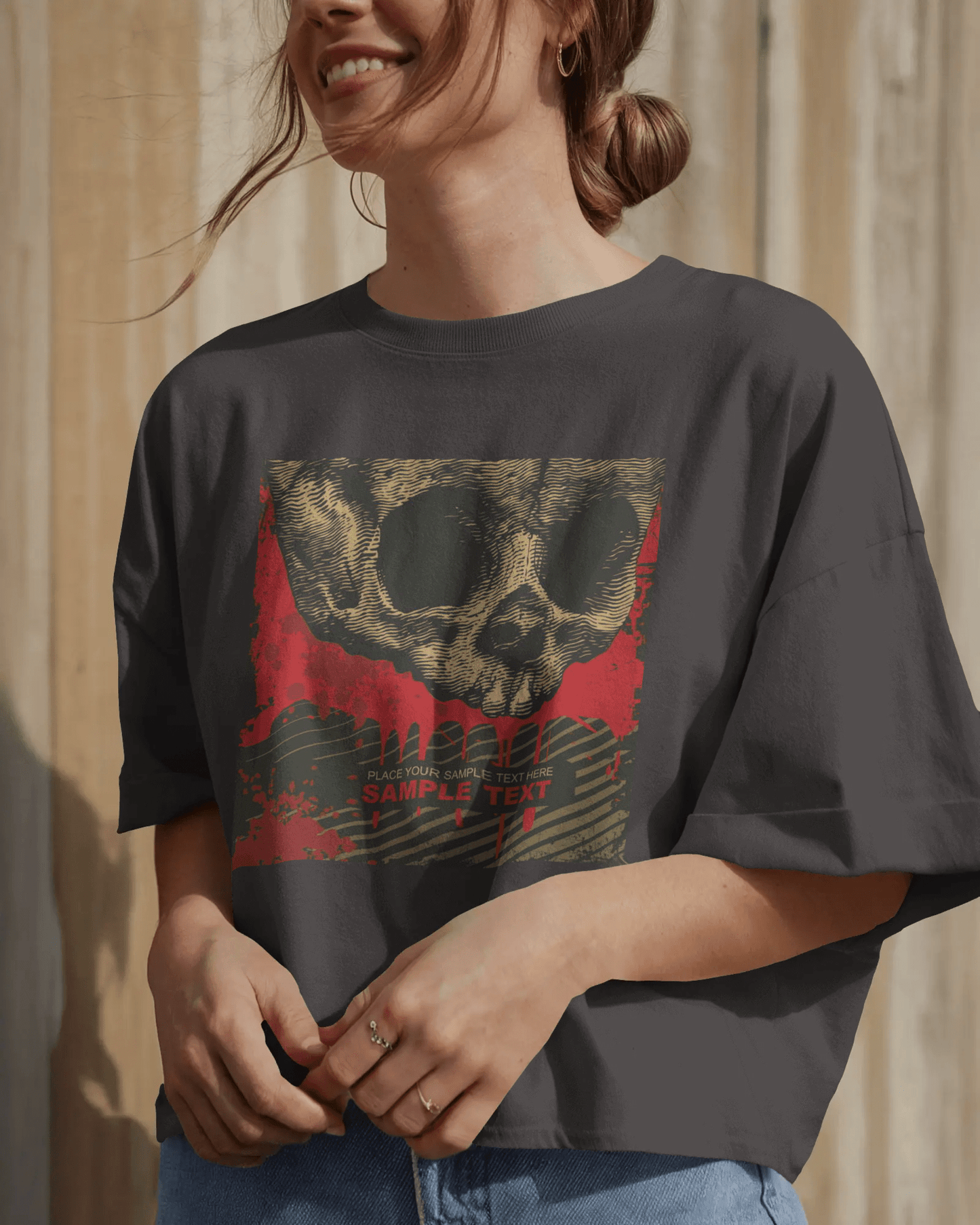 Premium Skull Splatter Oversized T-Shirt | Limited Edition - YORD