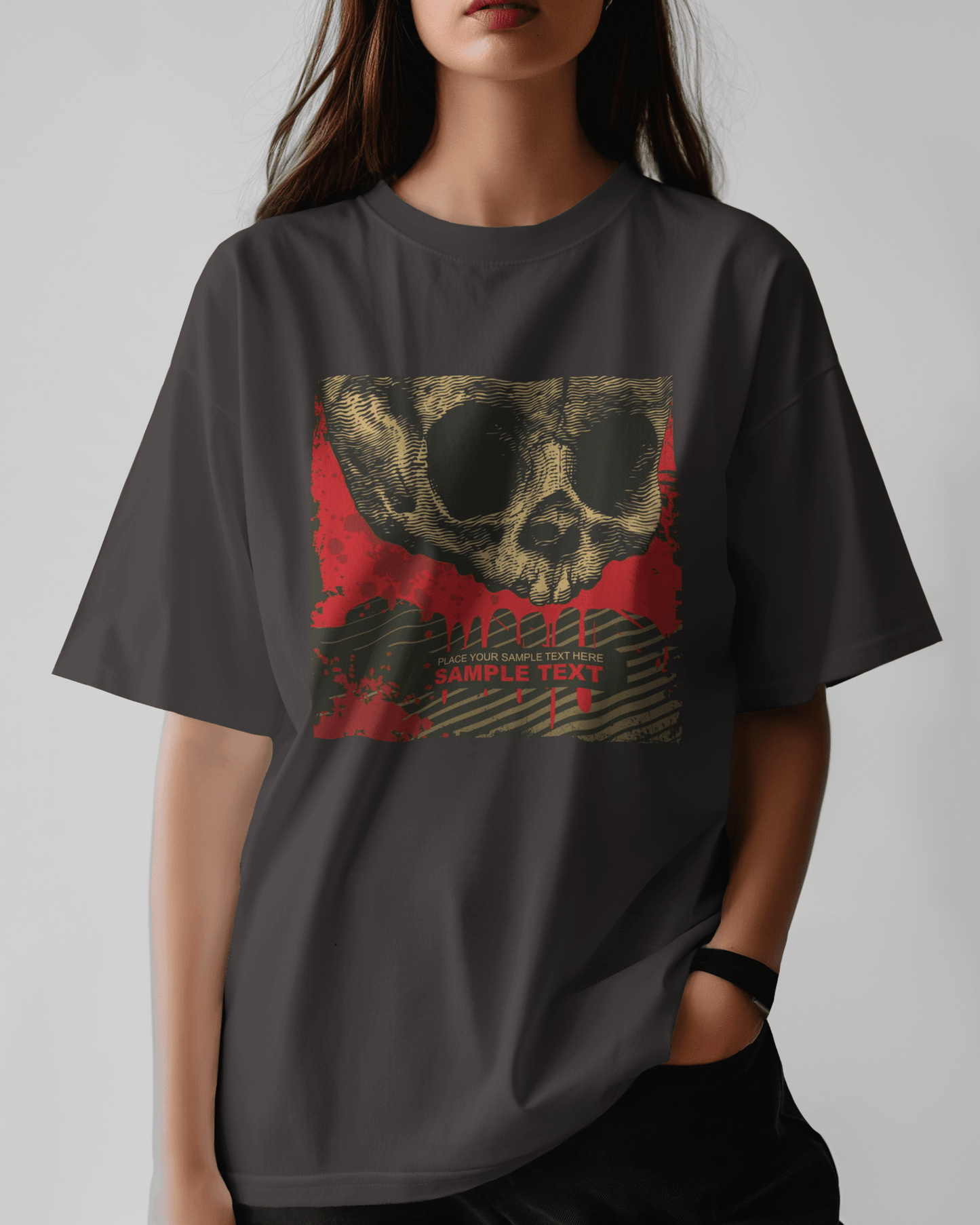 Premium Skull Splatter Oversized T-Shirt | Limited Edition - YORD