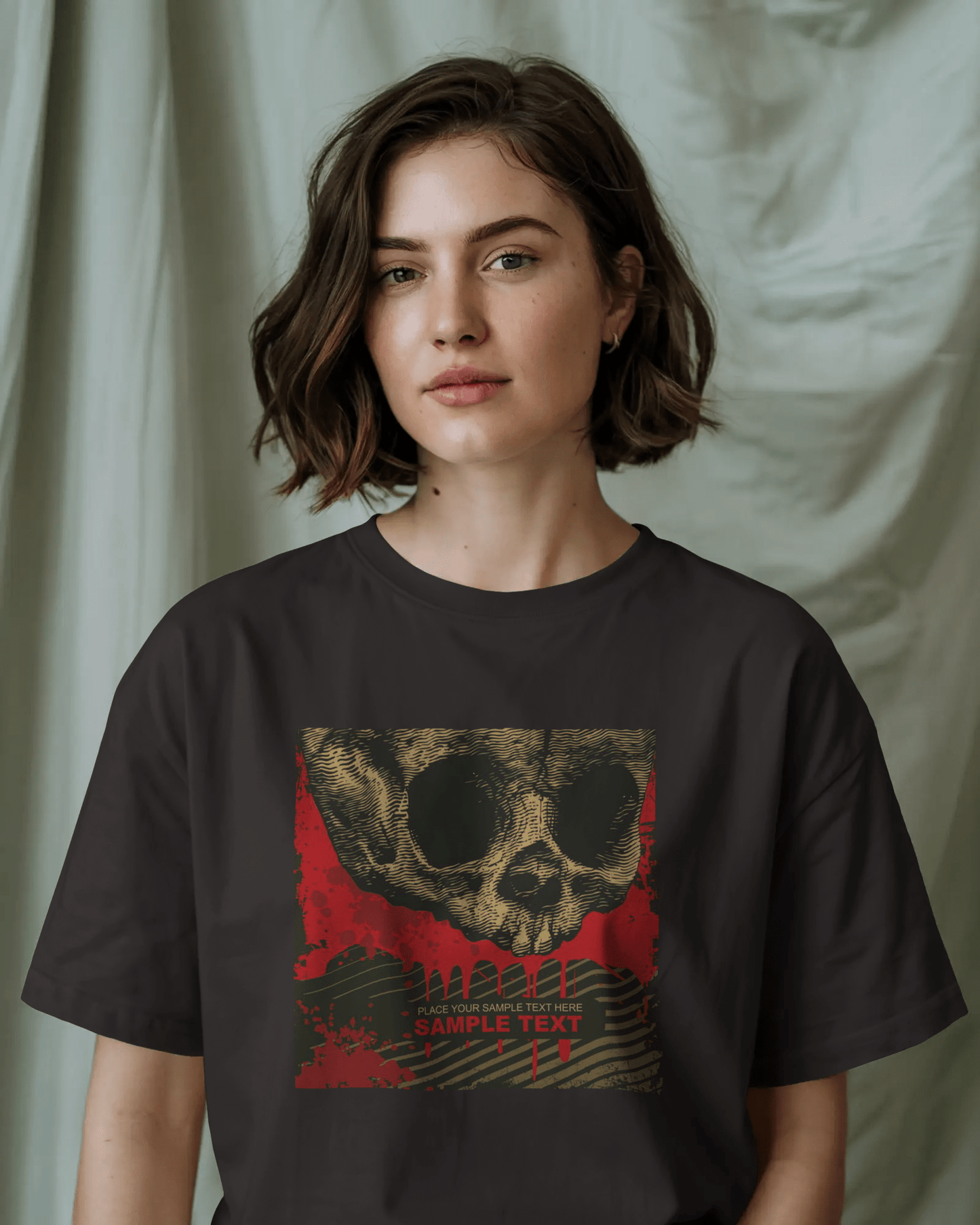 Premium Skull Splatter Oversized T-Shirt | Limited Edition - YORD