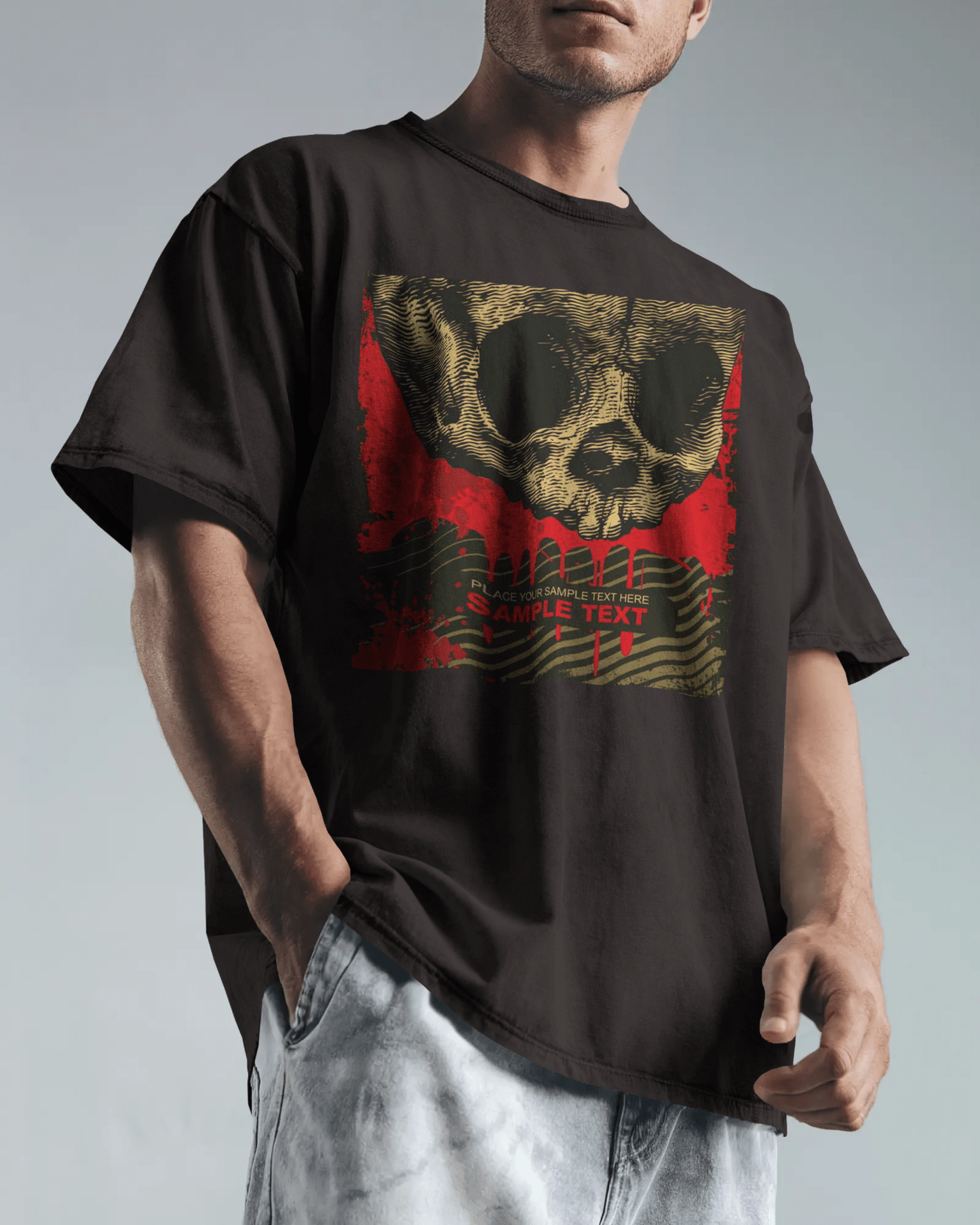 Premium Skull Splatter Oversized T-Shirt | Limited Edition - YORD
