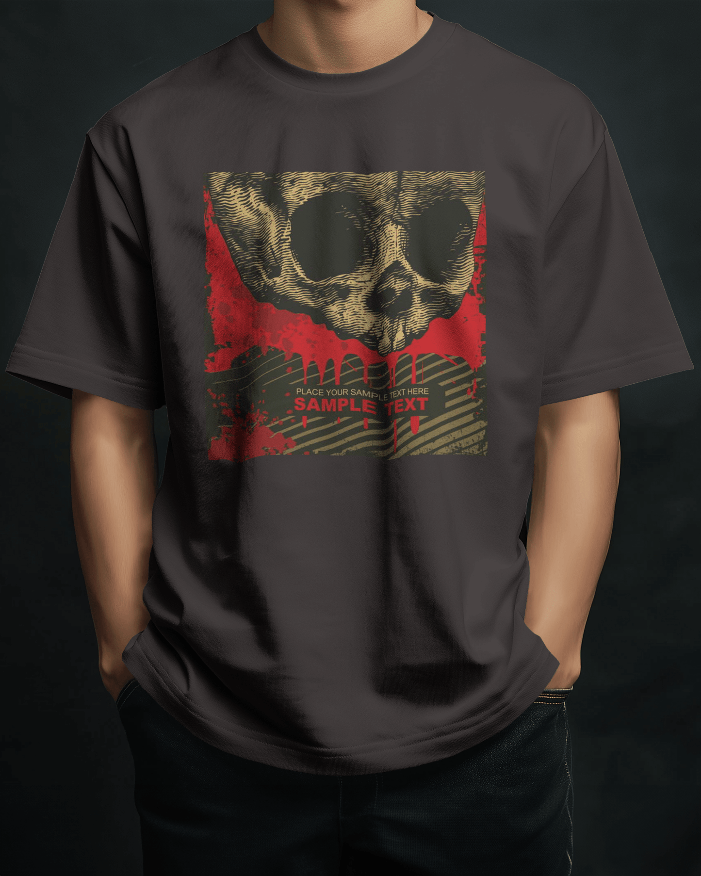 Premium Skull Splatter Oversized T-Shirt | Limited Edition - YORD