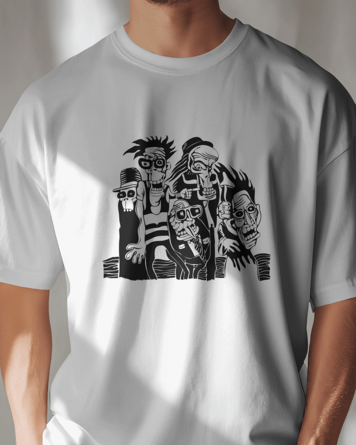 Premium Skull Squad Graphic White T-shirt | Limited Edition - YORD