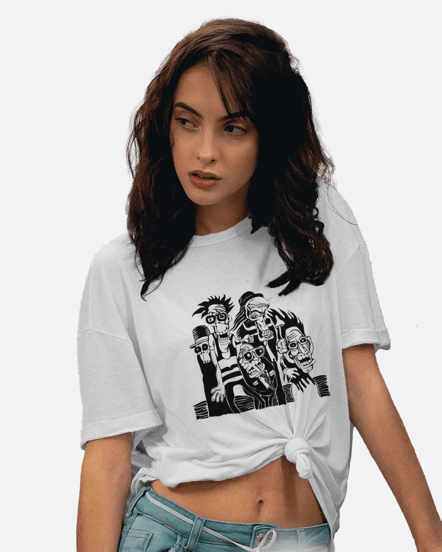 Premium Skull Squad Graphic White T-shirt | Limited Edition - YORD