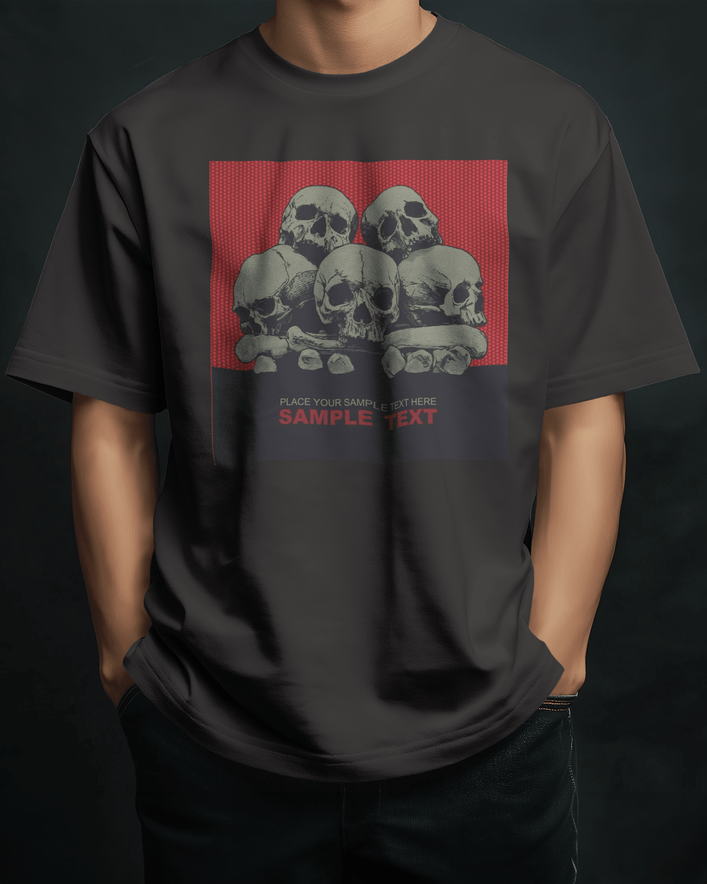Premium Skull Stack Oversized T-Shirt | Limited Edition - YORD