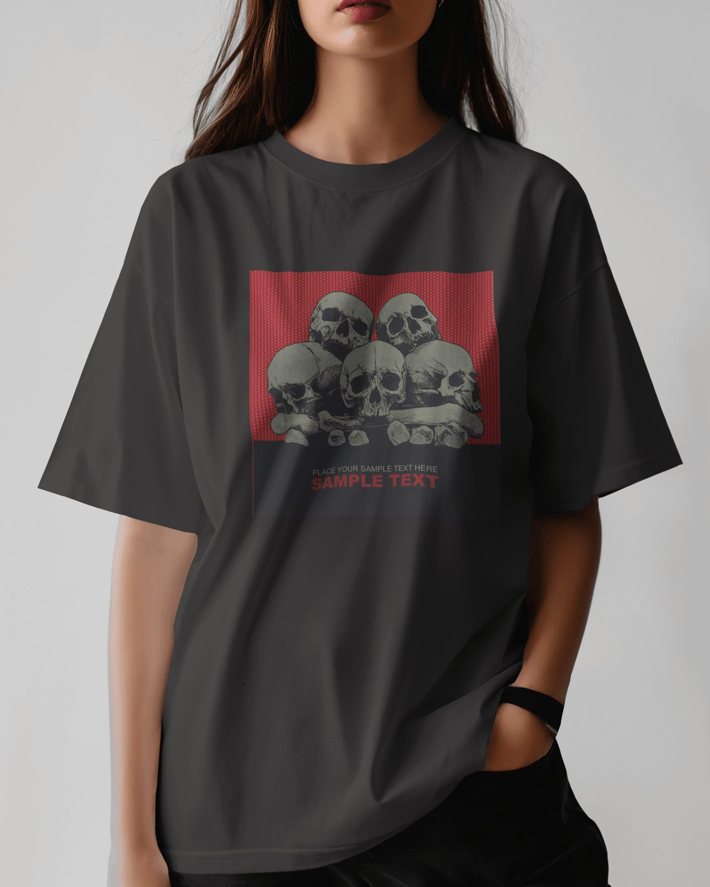 Premium Skull Stack Oversized T-Shirt | Limited Edition - YORD