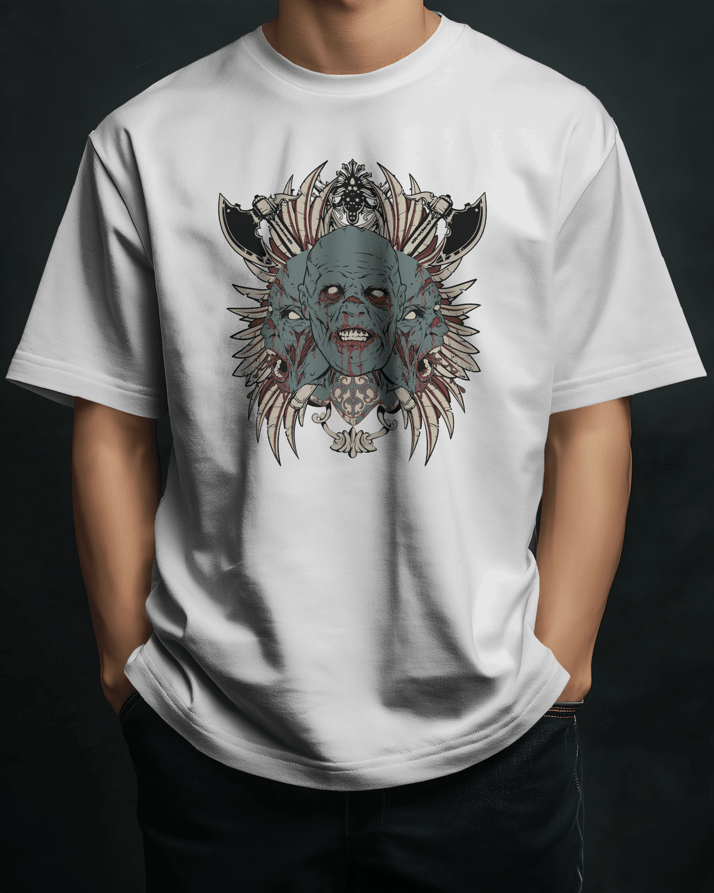 Premium Zombie Creature Gothic Oversized T-shirt - YORD