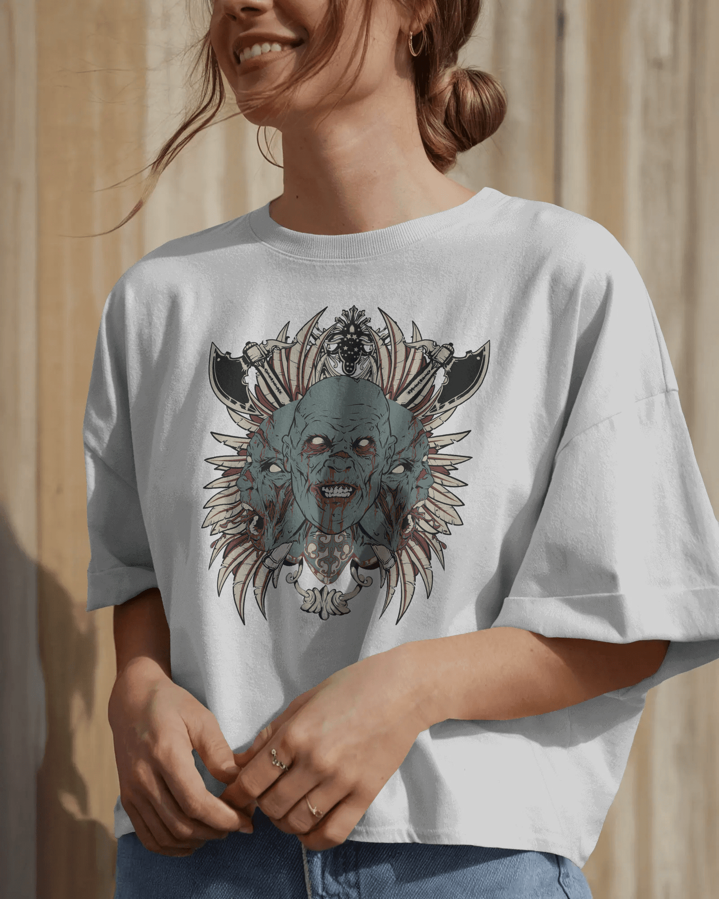 Premium Zombie Creature Gothic Oversized T-shirt - YORD