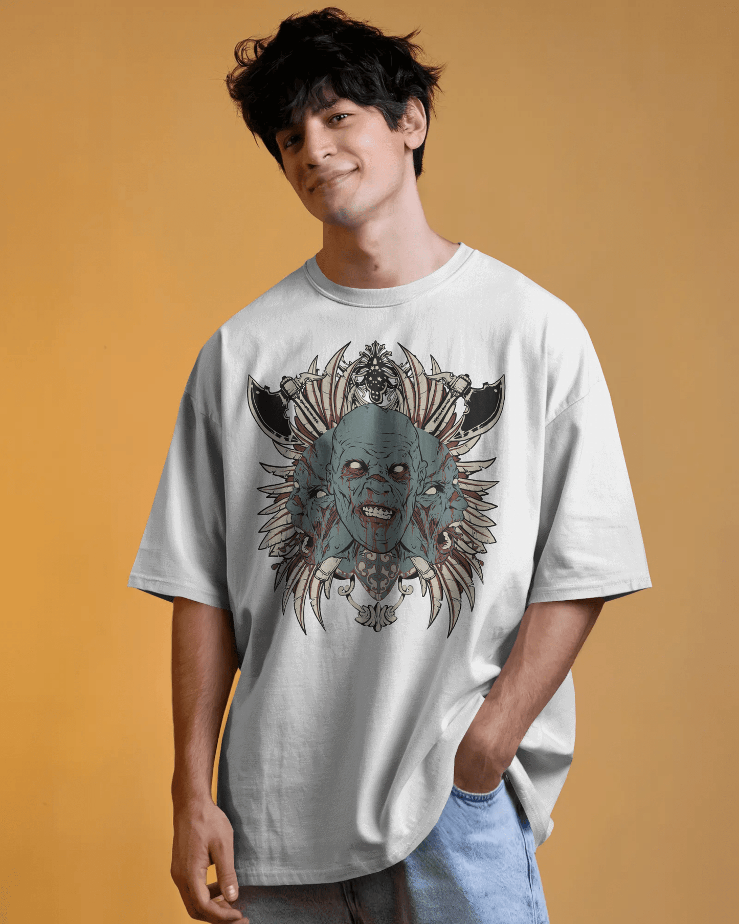 Premium Zombie Creature Gothic Oversized T-shirt - YORD