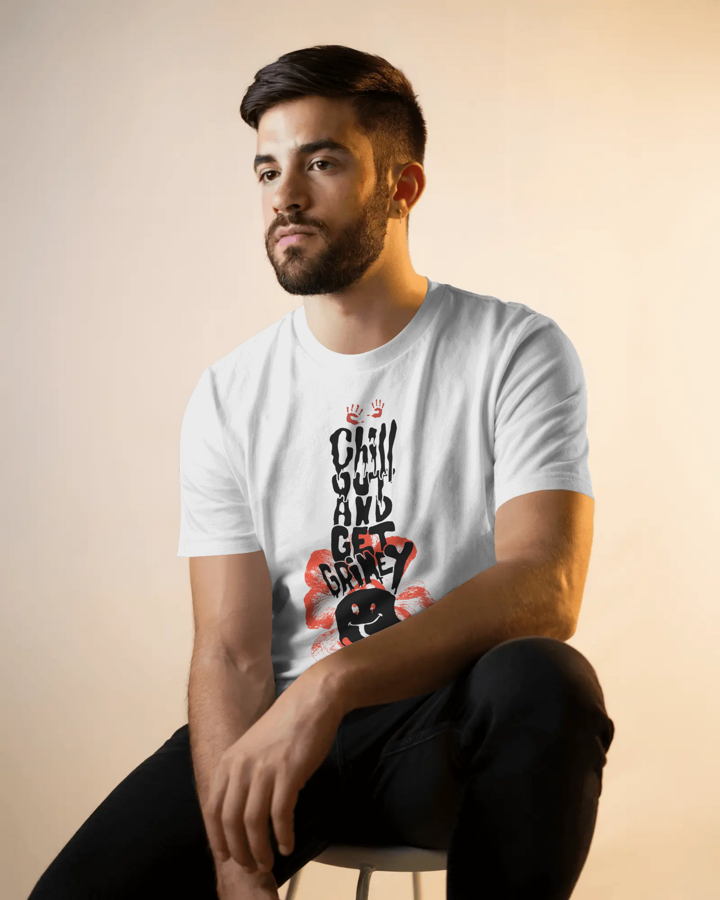 Premium Chill Out And Get Grimey Regular Graphic T-shirt