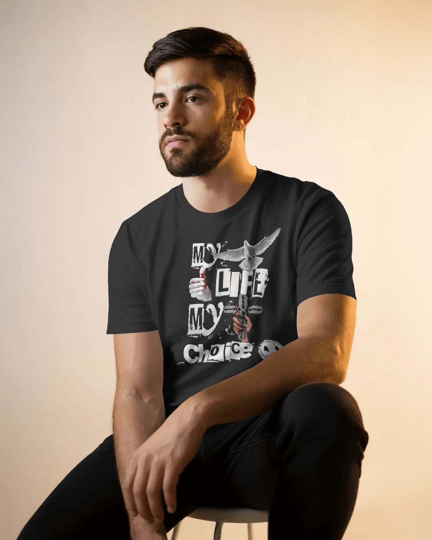 Premium 'My Life My Choice' Graphic Print Regular T-shirt