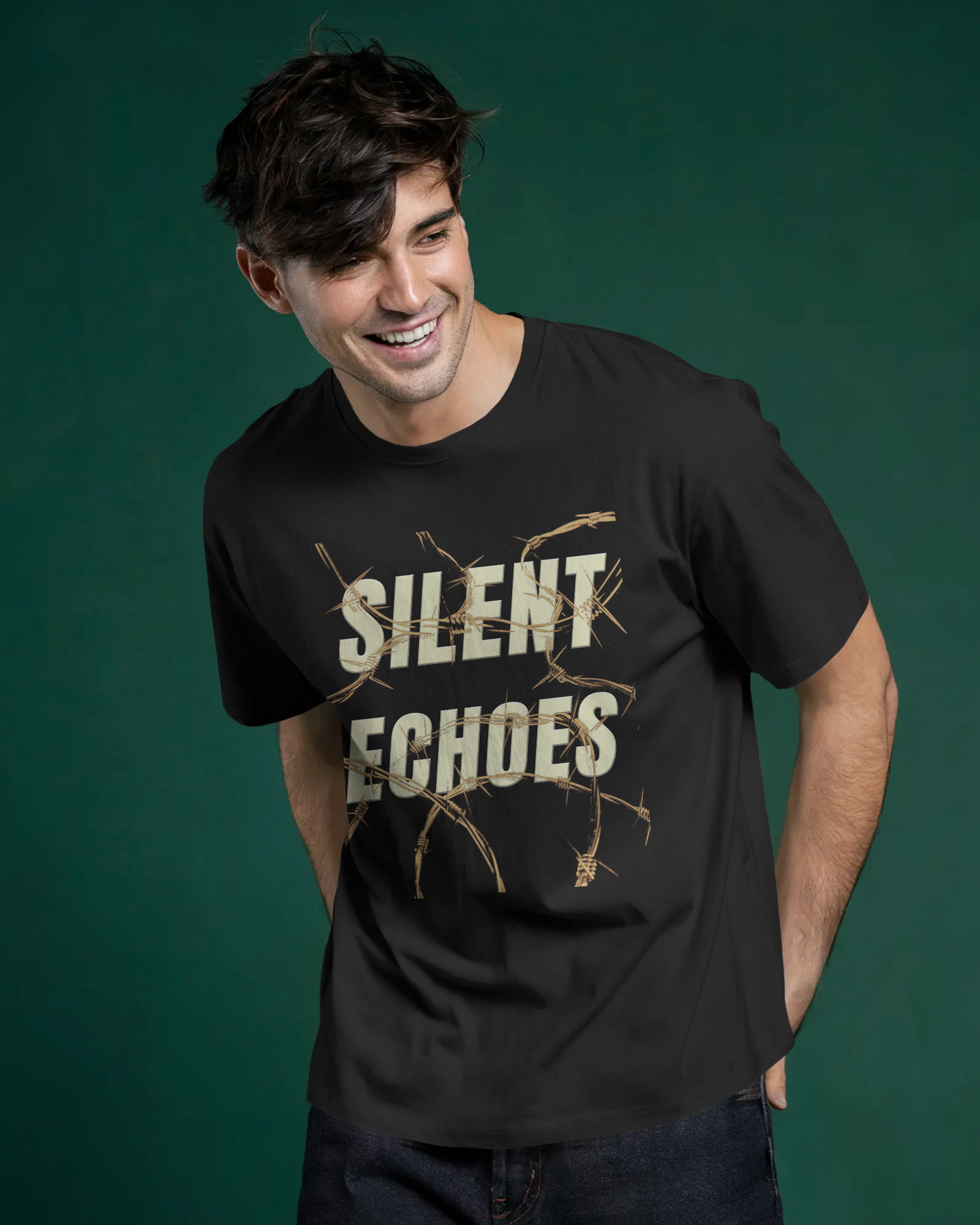 Premium Silent Echoes Barbed Wire Oversized T-shirt