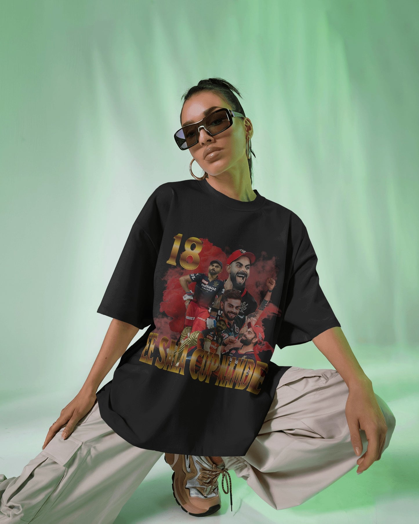 Premium RCB 'EE SALA CUP NAMDE' Oversized Cricket T-shirt