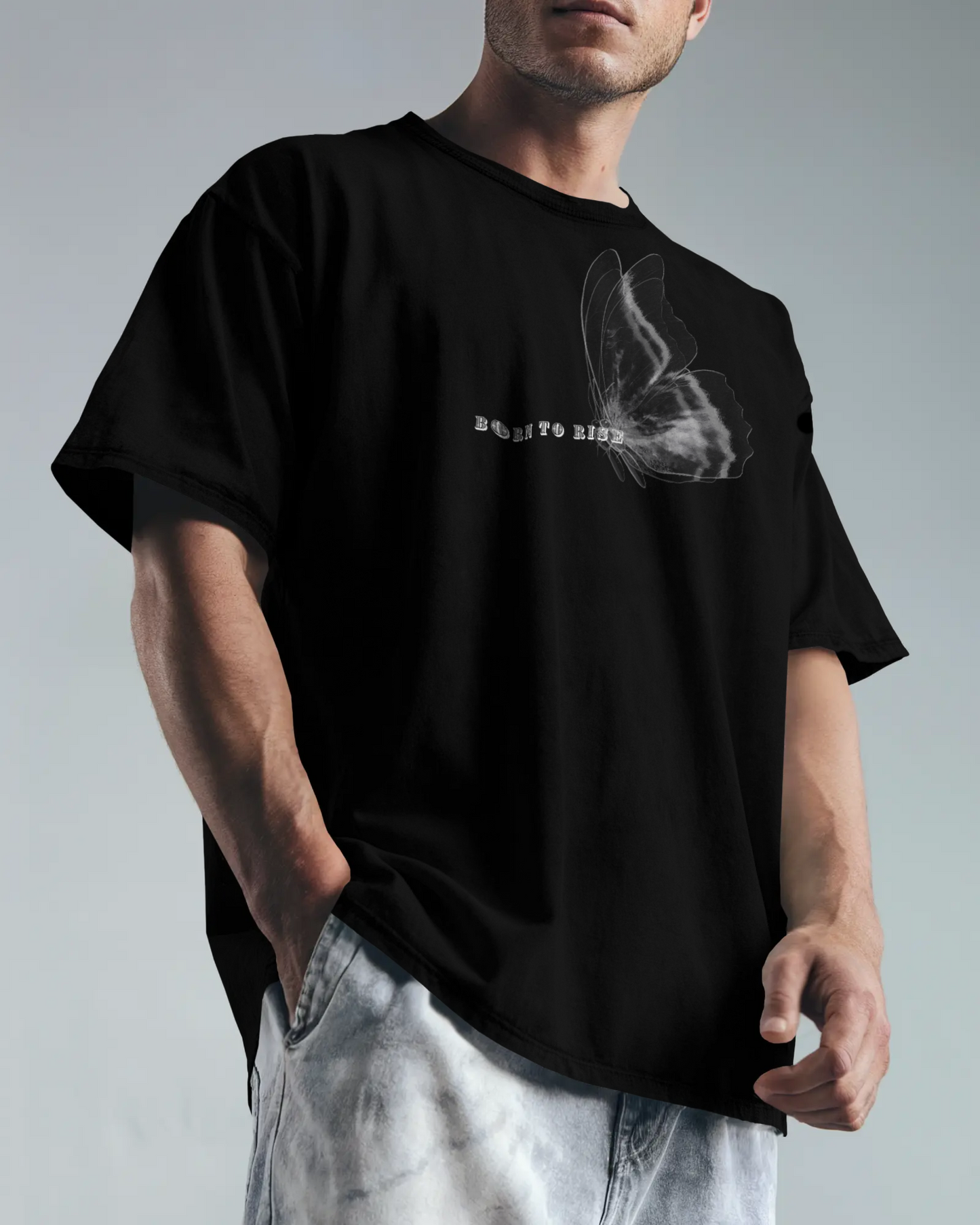 Premium Born To Rise Butterfly Oversized T-shirt