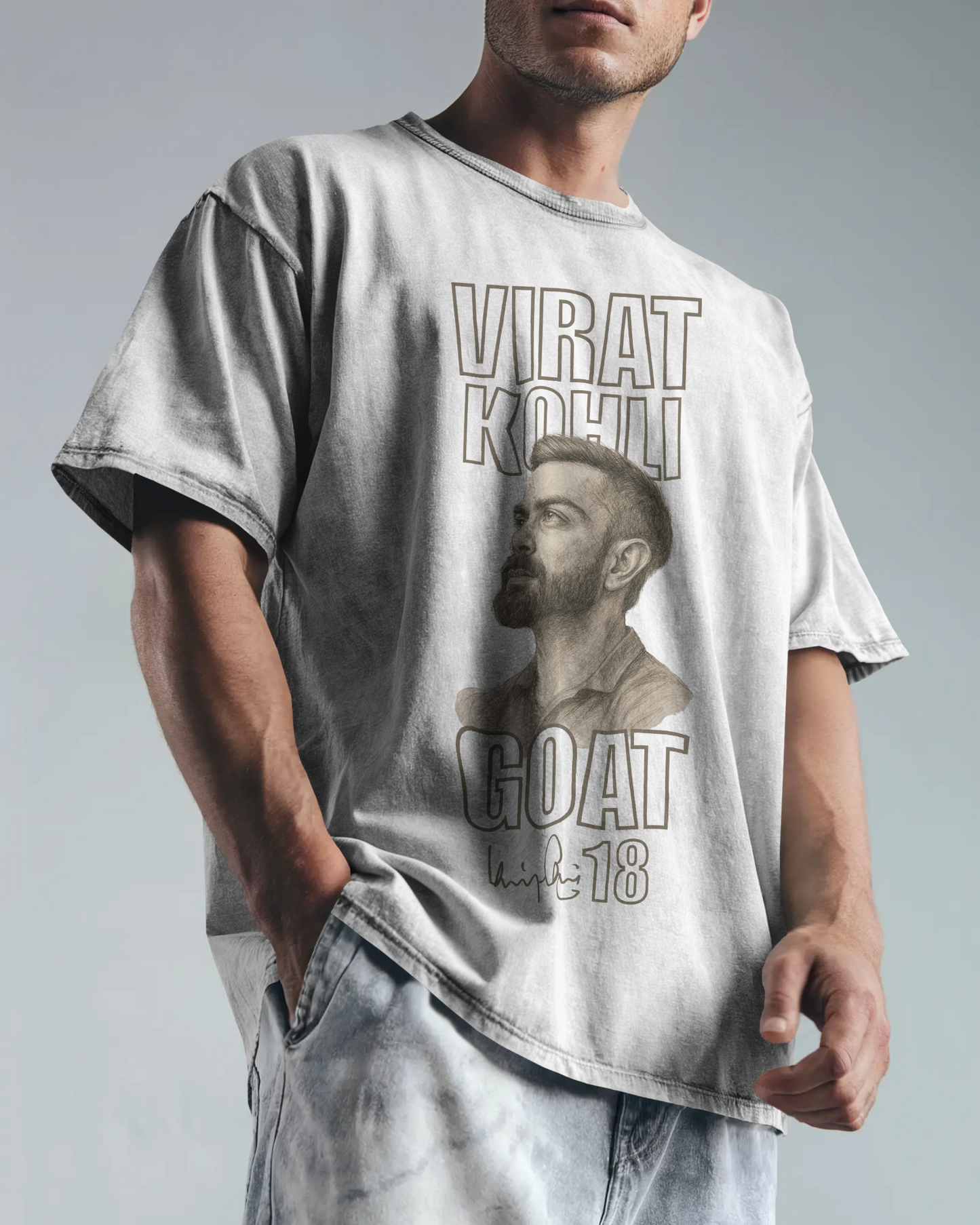 Premium Virat Kohli GOAT 18 Oversized T-shirt | Limited Edition