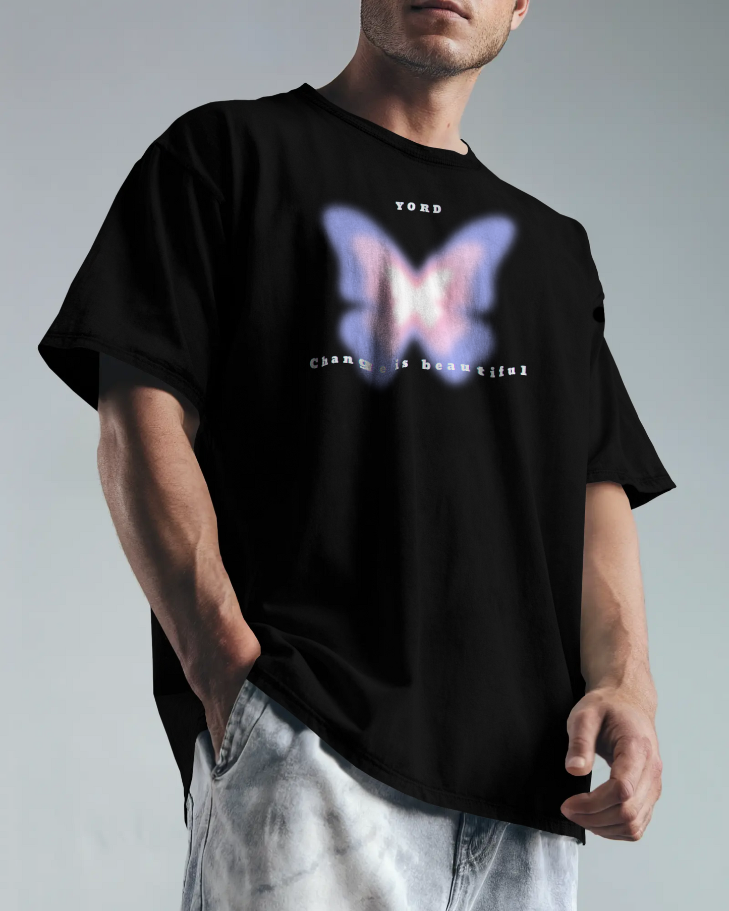 Premium Butterfly 'Change is Beautiful' Oversized T-shirt