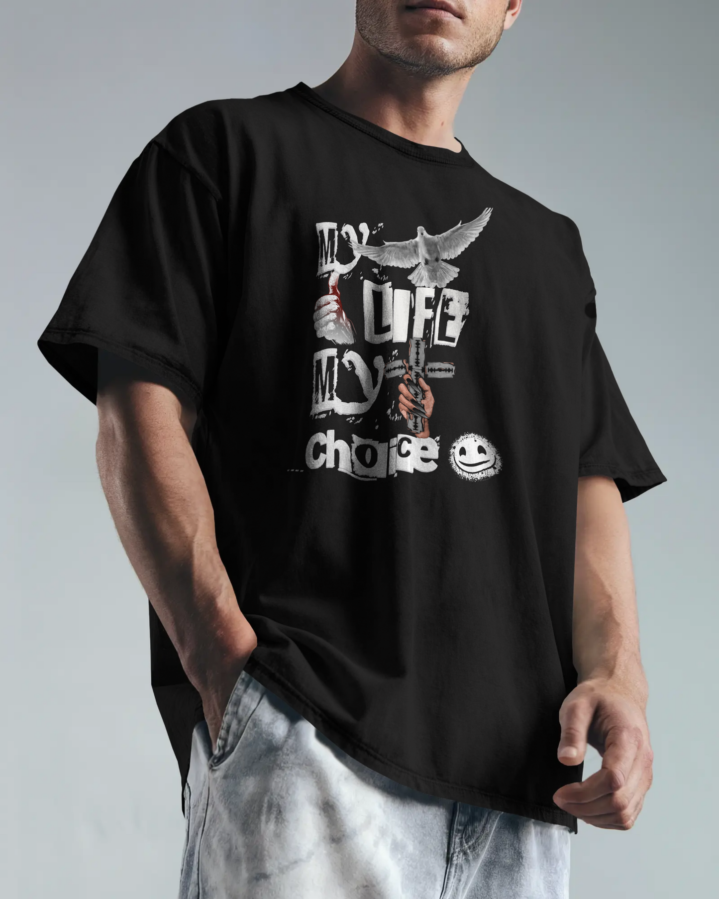 Premium 'My Life My Choice' Oversized Graphic T-shirt
