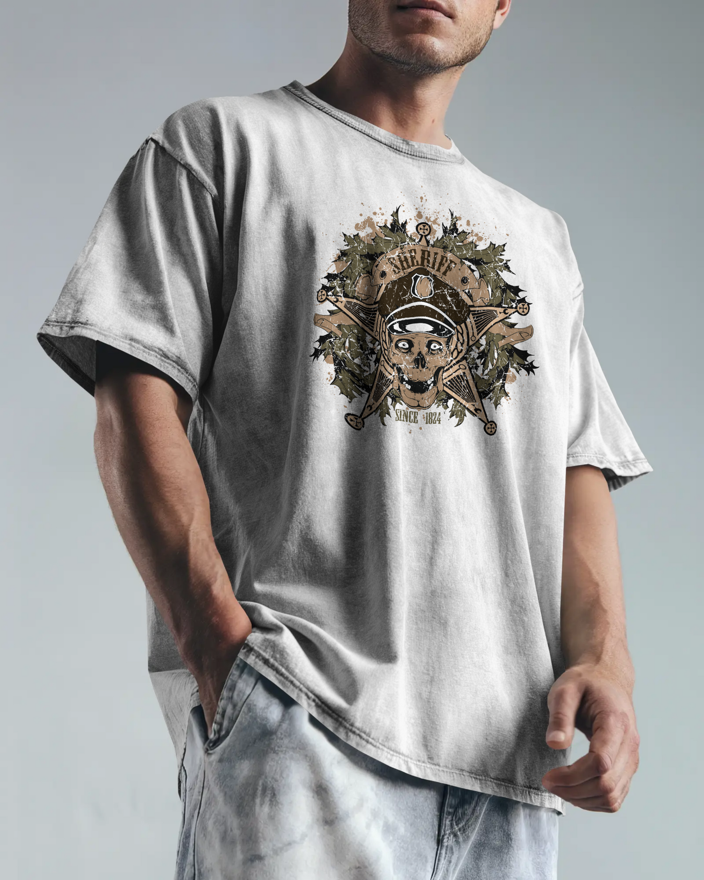 Premium Sheriff Skull Oversized T-shirt - Limited Edition