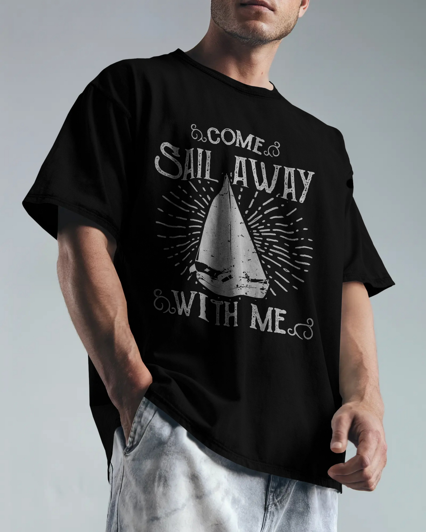 Premium Oversized 'Come Sail Away With Me' Nautical T-shirt