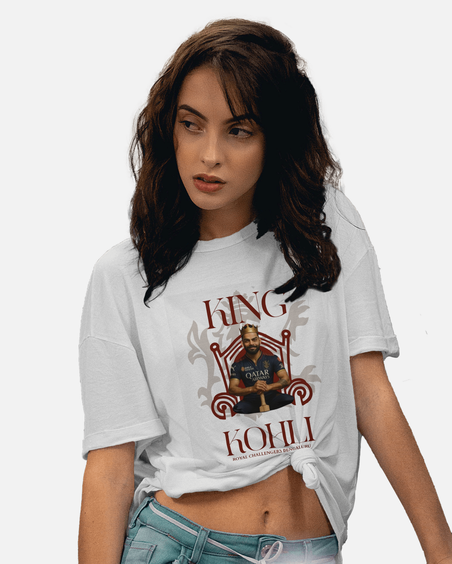 Premium Virat Kohli Cricket Fan White T-shirt Regular