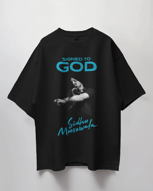 Premium Sidhu Moosewala 'SIGNED TO GOD' Oversized T-shirt