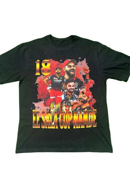 Premium RCB 'EE SALA CUP NAMDE' Oversized Cricket T-shirt