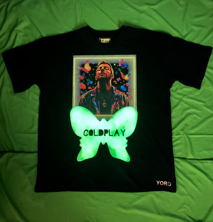 Coldplay Glow In Dark Oversized T-Shirt Back Lyrics