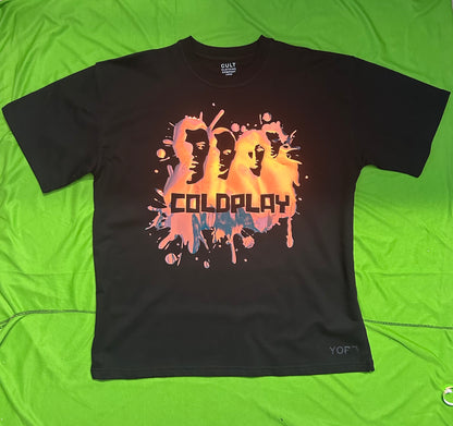 Coldplay Glow In Dark Oversized T-Shirt Front Faces Lights will guide you - 240 GSM