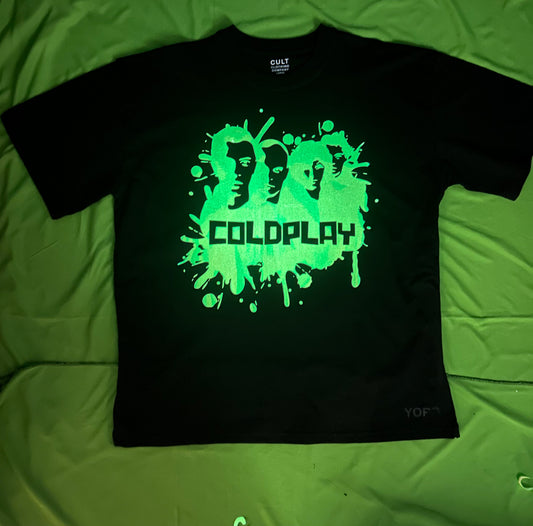Coldplay Faces Splash Premium French Terry Cotton Glow in dark T-Shirt
