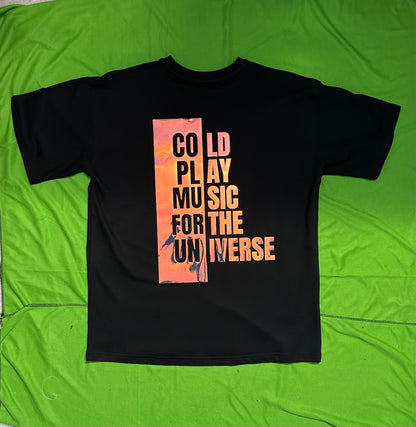 Coldplay Glow In Dark Oversized T-Shirt Front Coldplay Square ack Coldplay - 240 GSM