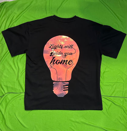Coldplay Glow In Dark Oversized T-Shirt Front Coldplay Holi faces and lights will guide you - 240 GSM