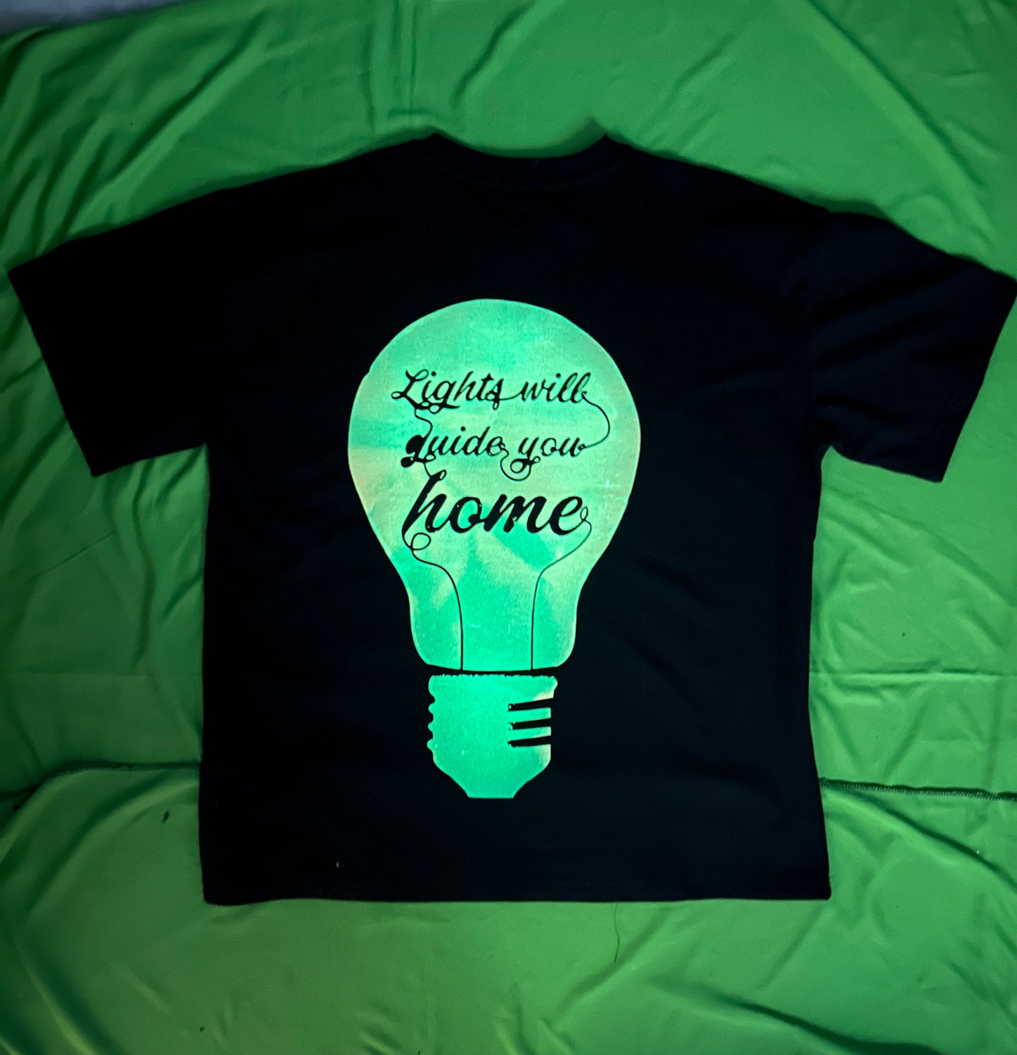 Coldplay Glow In Dark Oversized T-Shirt Front Coldplay Holi faces and lights will guide you - 240 GSM