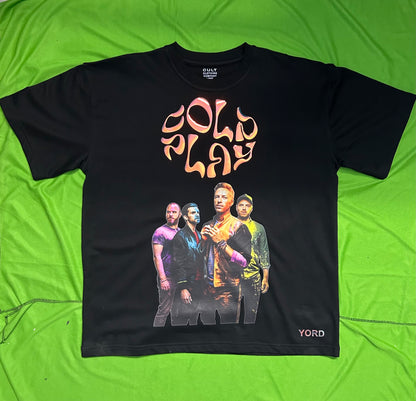 Coldplay Glow In Dark Oversized T-Shirt Front Coldplay Holi faces and lights will guide you - 240 GSM