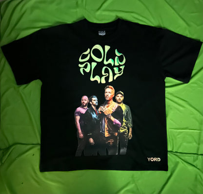 Coldplay Glow In Dark Oversized T-Shirt Front Coldplay Holi faces and lights will guide you - 240 GSM
