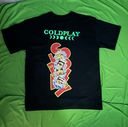 Coldplay Glow In Dark Oversized T-Shirt Moons back pattern - 240 GSM