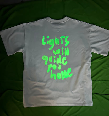 Coldplay Glow In Dark Oversized T-Shirt Collage front pattern - 240 GSM