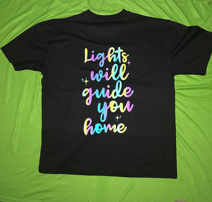 Coldplay Lights will guide you home French Terry Rainbow Reflector T-Shirt
