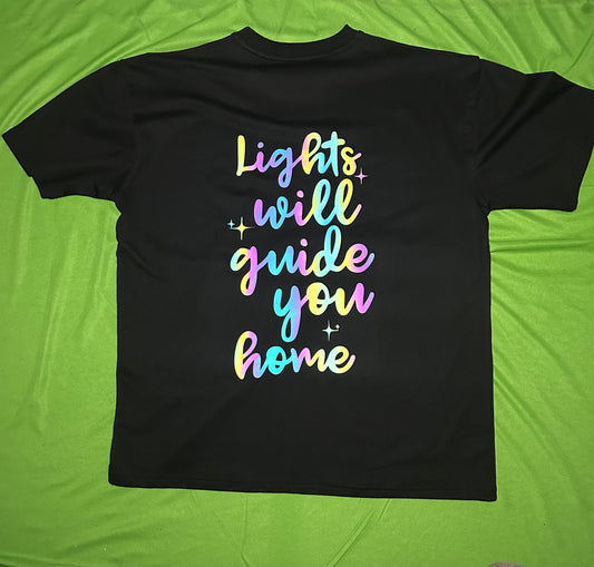 Coldplay Lights will guide you home French Terry Rainbow Reflector T-Shirt