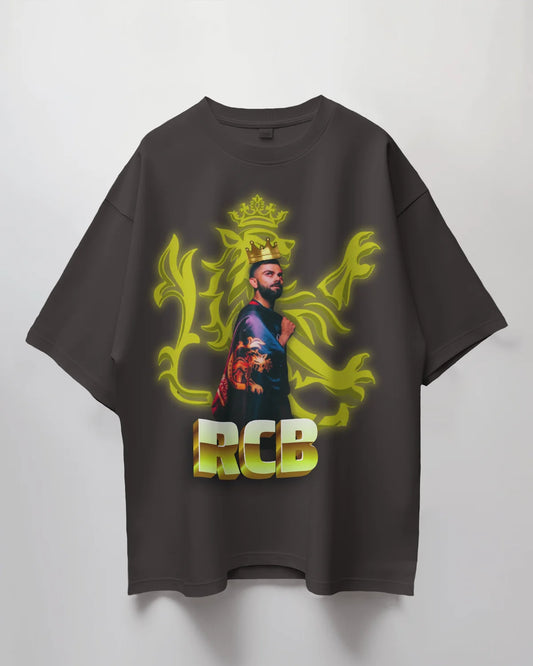 Premium RCB King Oversized Glow Print T-shirt - Limited Edition