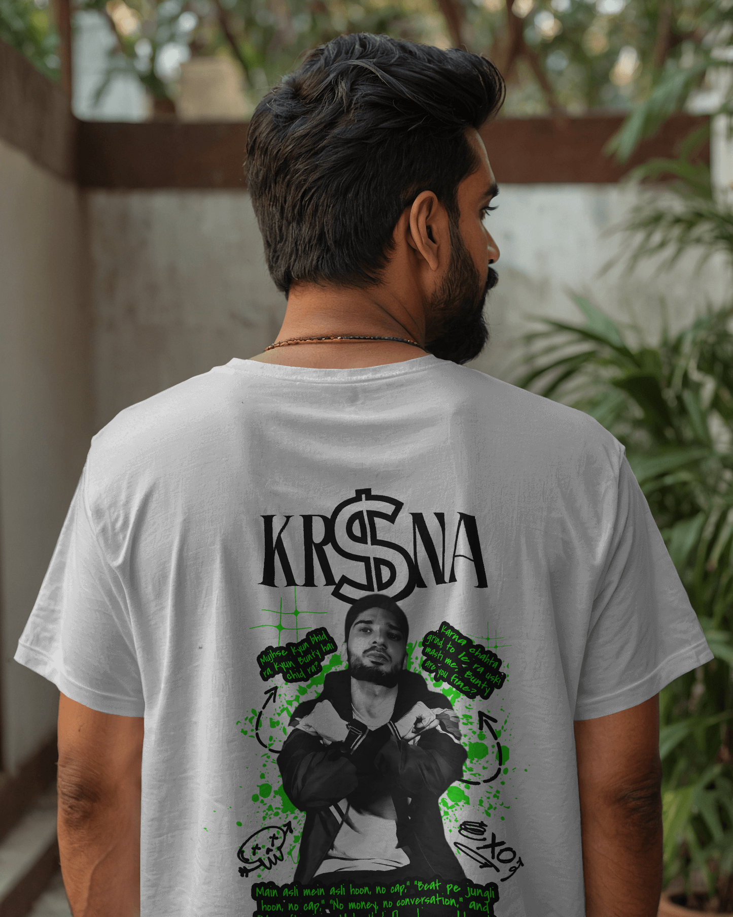Premium Hand Printed KR$NA Oversized White T-shirt | Limited Edition