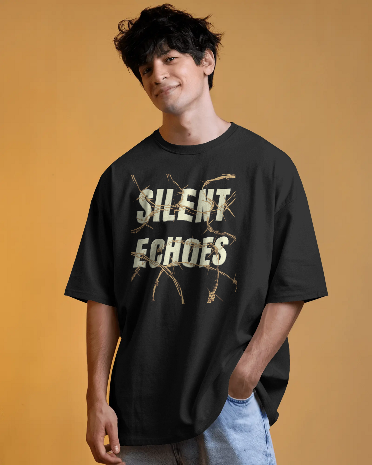 Premium Silent Echoes Barbed Wire Oversized T-shirt