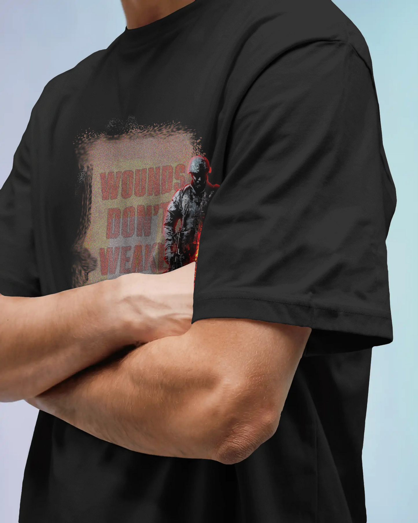 Premium Warfare 'Wounds Don't Weaken Me' Oversized T-shirt