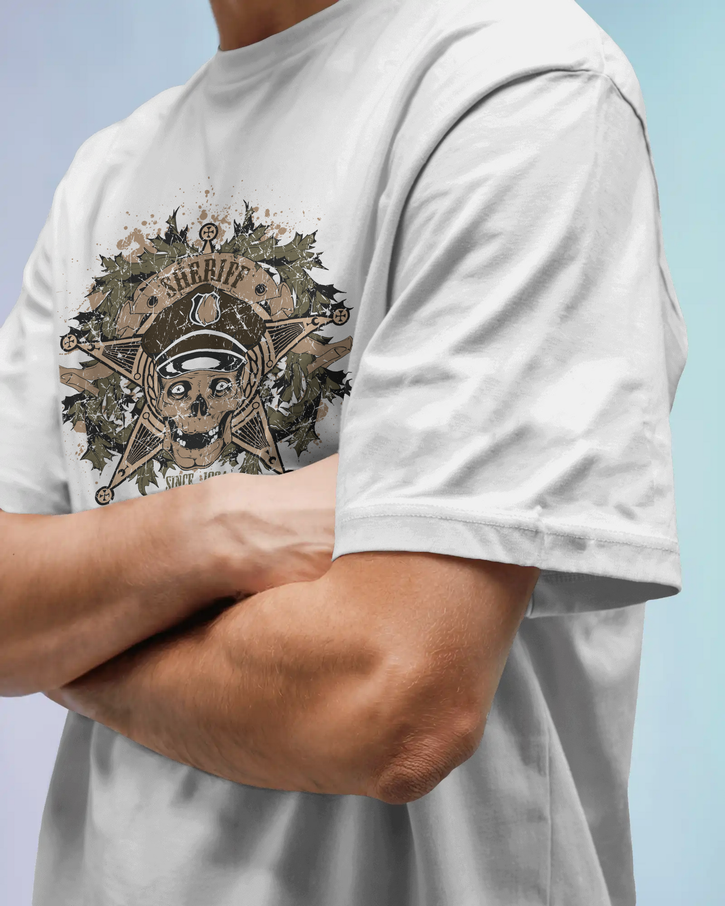 Premium Sheriff Skull Oversized T-shirt - Limited Edition